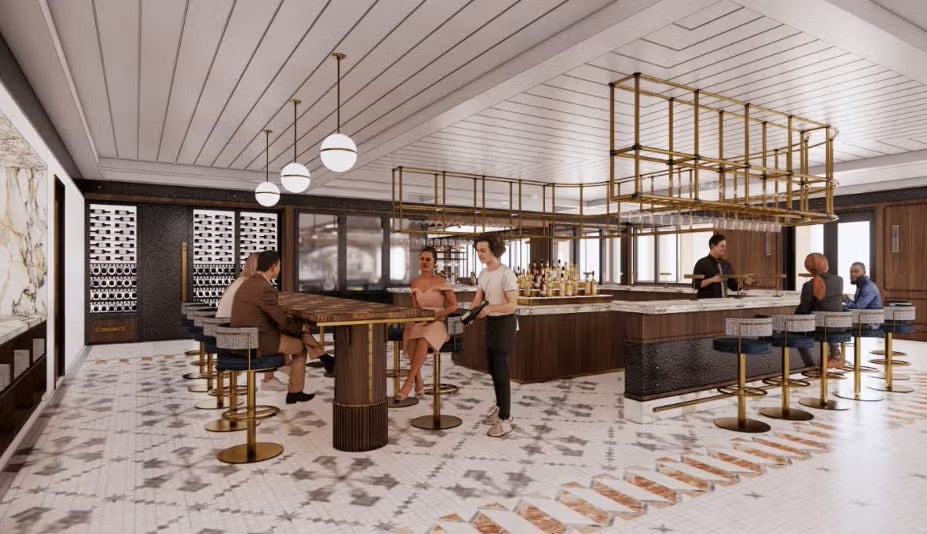 rendering of hotel bar interior